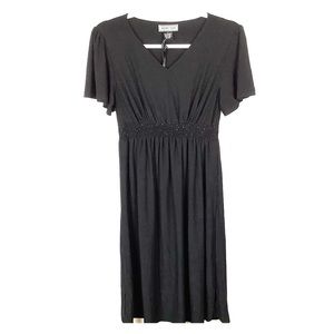 Heirloom Dress Black Women Size Small NWT Elastic Waist Beads V-Neck